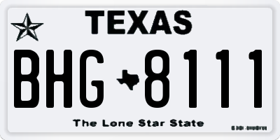 TX license plate BHG8111