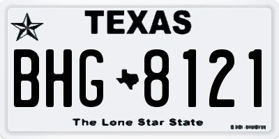 TX license plate BHG8121