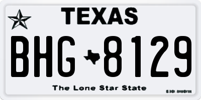 TX license plate BHG8129