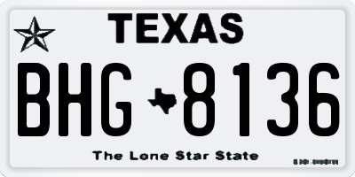 TX license plate BHG8136