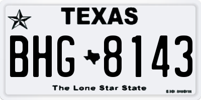 TX license plate BHG8143