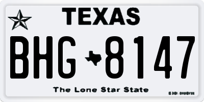 TX license plate BHG8147