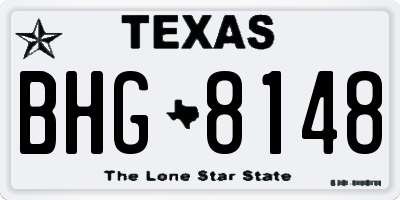 TX license plate BHG8148