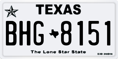TX license plate BHG8151