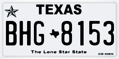 TX license plate BHG8153