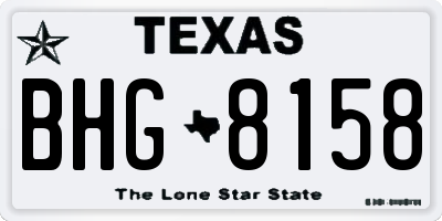 TX license plate BHG8158
