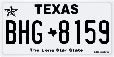 TX license plate BHG8159