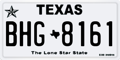 TX license plate BHG8161