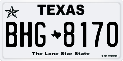 TX license plate BHG8170