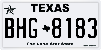TX license plate BHG8183