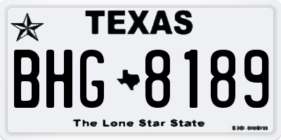 TX license plate BHG8189