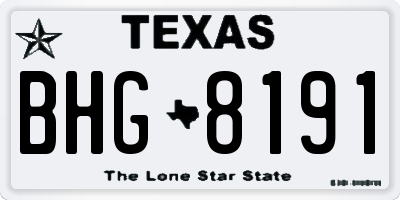 TX license plate BHG8191