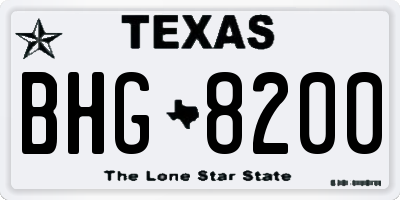 TX license plate BHG8200