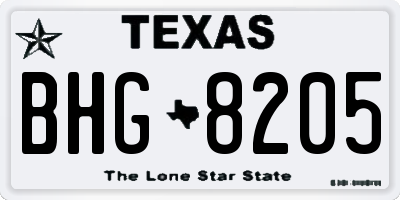 TX license plate BHG8205