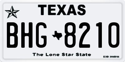 TX license plate BHG8210