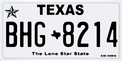 TX license plate BHG8214
