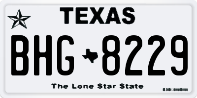 TX license plate BHG8229