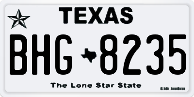 TX license plate BHG8235