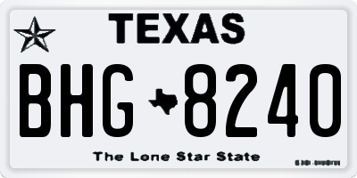 TX license plate BHG8240