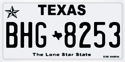 TX license plate BHG8253