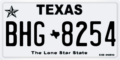 TX license plate BHG8254