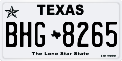 TX license plate BHG8265