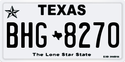 TX license plate BHG8270