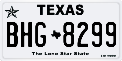 TX license plate BHG8299