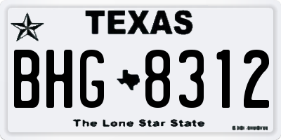 TX license plate BHG8312