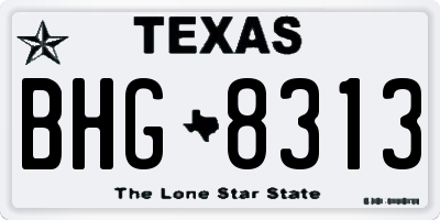 TX license plate BHG8313
