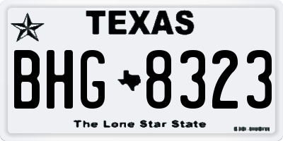 TX license plate BHG8323