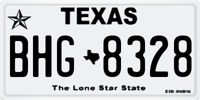 TX license plate BHG8328