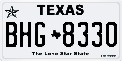 TX license plate BHG8330