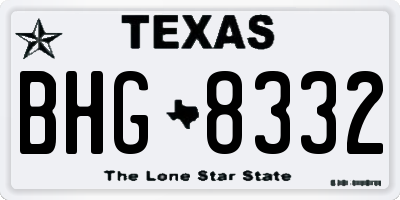 TX license plate BHG8332