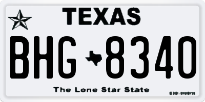 TX license plate BHG8340