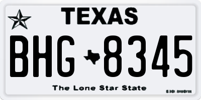 TX license plate BHG8345
