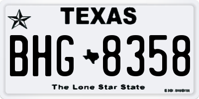 TX license plate BHG8358