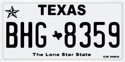 TX license plate BHG8359