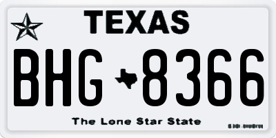 TX license plate BHG8366