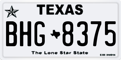 TX license plate BHG8375