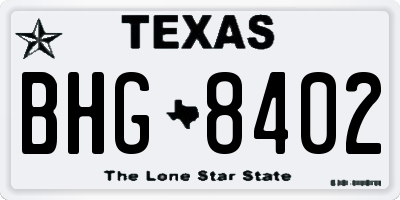 TX license plate BHG8402