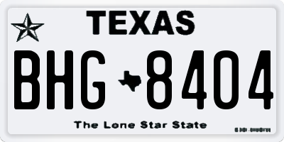 TX license plate BHG8404