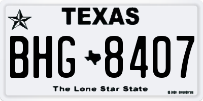 TX license plate BHG8407