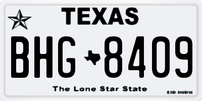 TX license plate BHG8409