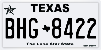 TX license plate BHG8422