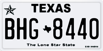 TX license plate BHG8440