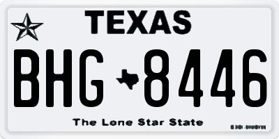 TX license plate BHG8446