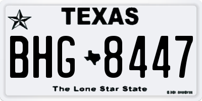 TX license plate BHG8447