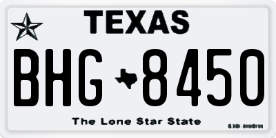 TX license plate BHG8450