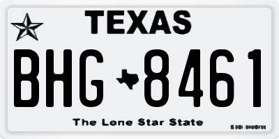 TX license plate BHG8461